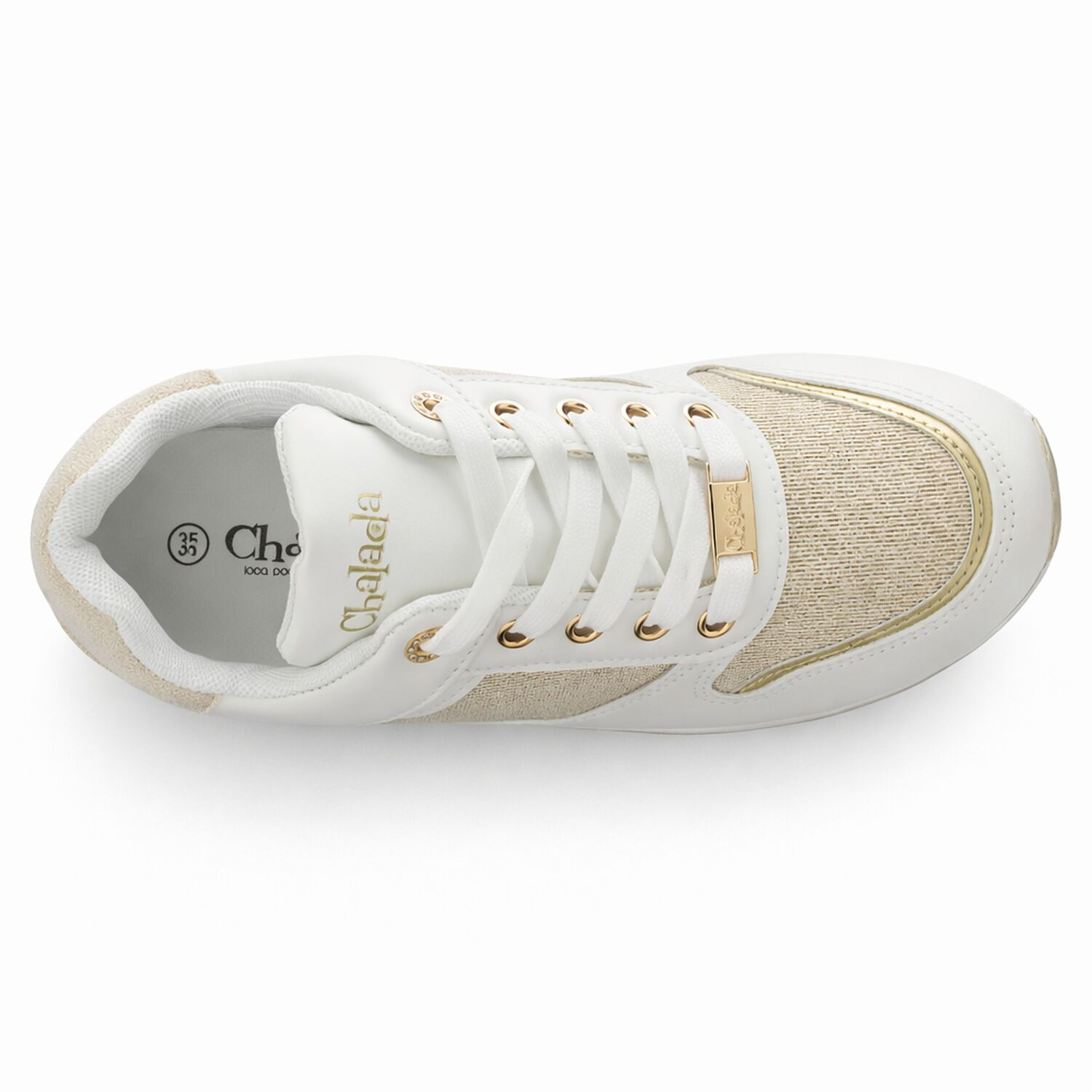 Zapatilla Blanco Y Dorado Mujer Urbano Chalada Bolkinew image number 4.0